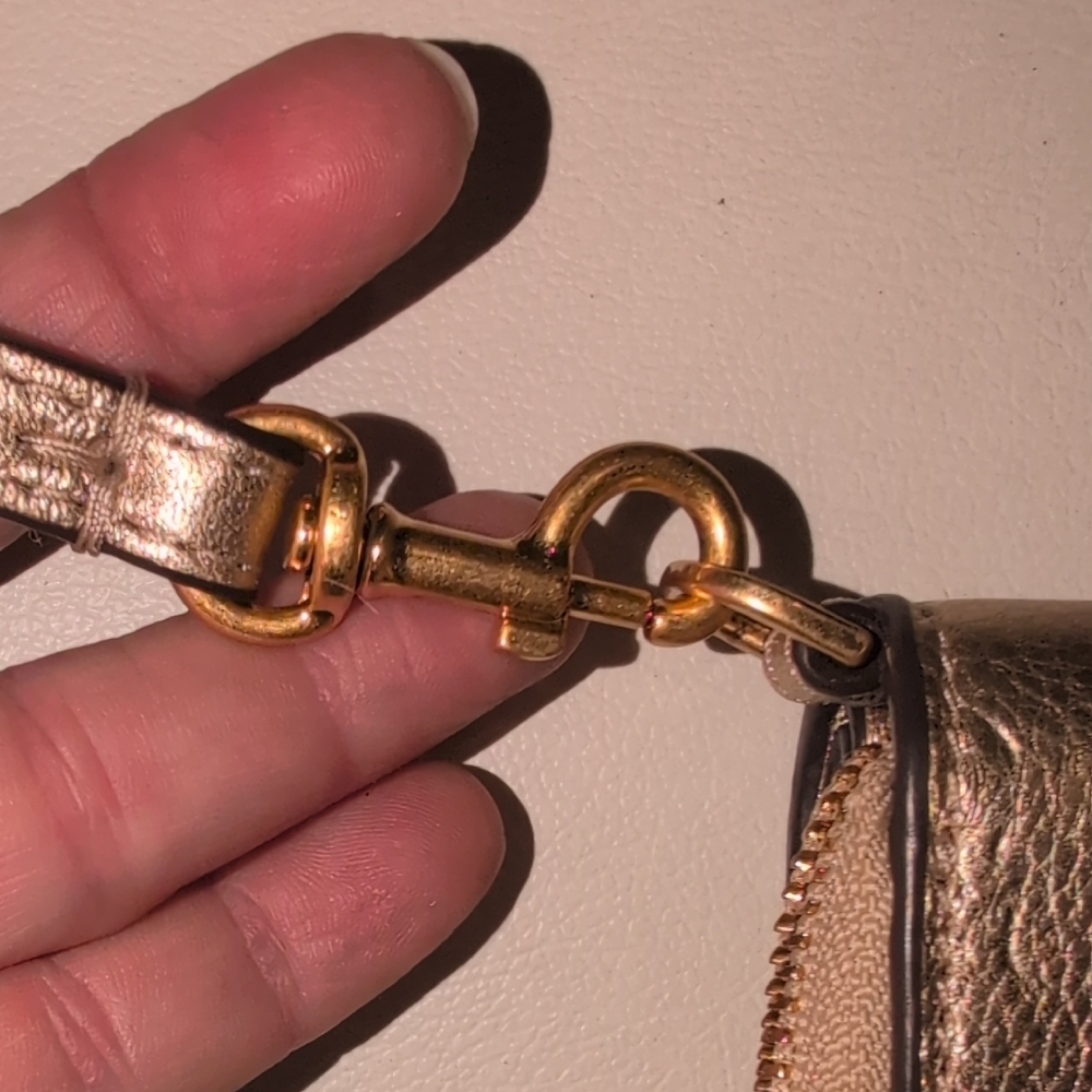 Tory Burch Metallic Gold Wristlet - Picture 10 of 11